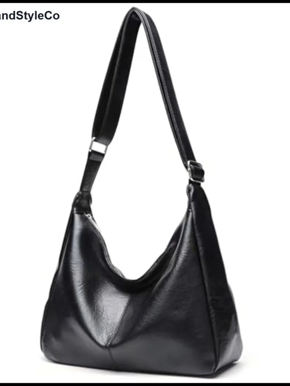 Faux Leather Hobo Shoulder Bag Slouchy Adjustable Strap Women Purse